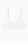 Cos Scoop-neck Ribbed Bikini Top In White