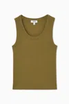Cos Scoop-neck Ribbed Tank Top In Yellow
