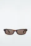 Cos Scope Sunglasses - Rectangle In Brown