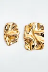 Cos Scrunched Mismatched Earrings In Gold