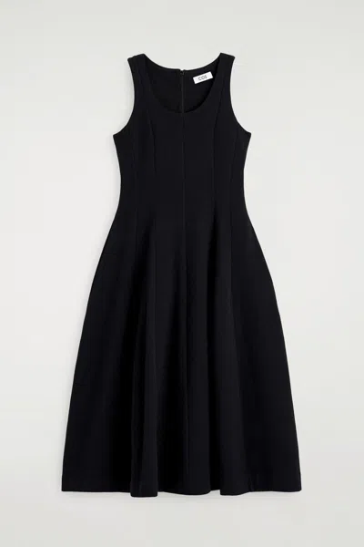 Cos Abito Midi In Cotone Dalla Silhouette Strutturata In Black