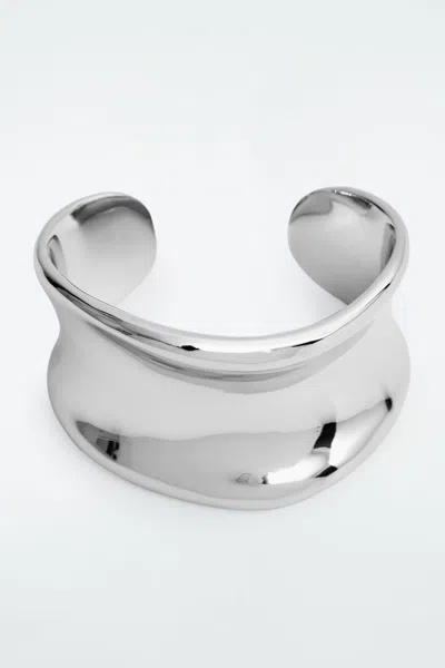 Cos Sculpted Cuff In Silver