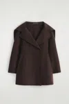 Cos Sculpted Double-faced Wool Coat In Brown