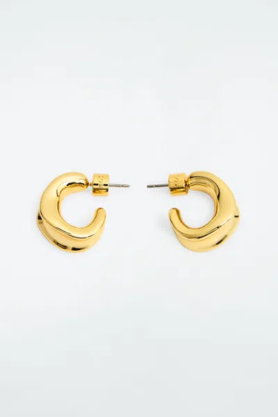 Cos Sculpted Hoop Earrings In Gold