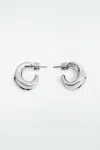 Cos Sculpted Hoop Earrings In Silver
