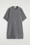 Cos Sculpted Merino Wool Mini Dress In Gray