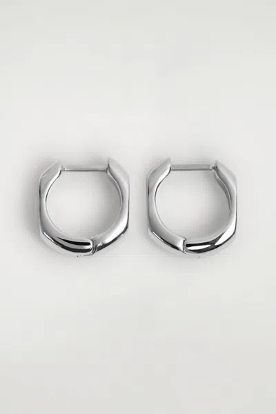 Cos Sculpted Mini Hoop Earrings In Silver