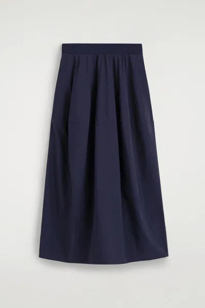 Cos Jupe Midi Sculptée En Nylon In Blue