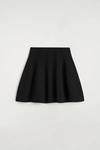 Cos Sculpted Paneled Jersey Mini Skirt In Black