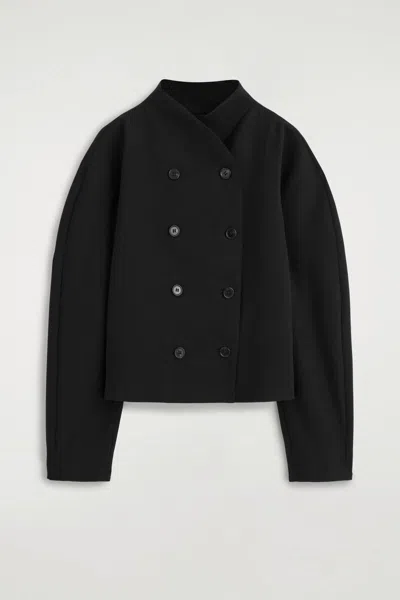 Cos Sculpted Stand-collar Jacket In Noir