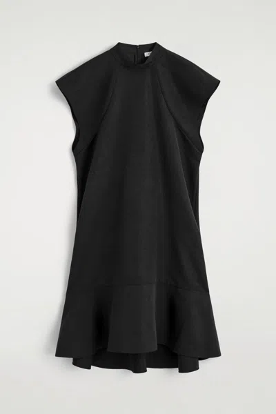 Cos Sculpted Turtleneck Dress In Black