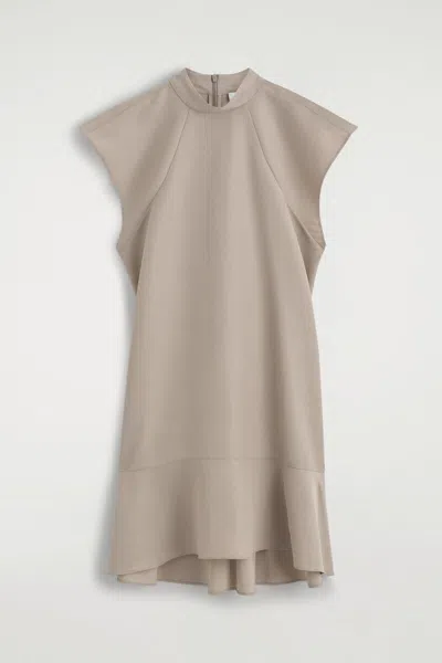 Cos Sculpted Turtleneck Dress In Sand