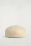 Cos Sculpted Wool Beret In Neutral