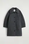 Cos Sculpted Wool-blend Coat In Gray