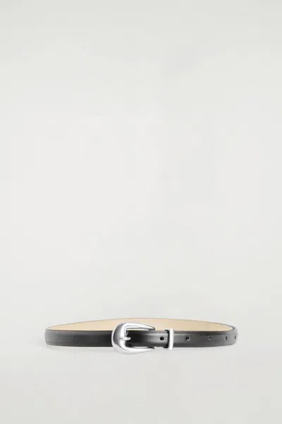 Cos Ceinture En Cuir À Boucle Sculptée In Noir