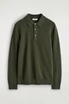 Cos Seamless Cashmere Polo Shirt In Green