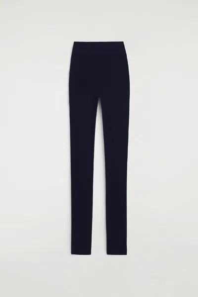 Cos Seamless Merino Wool Leggings In Navy