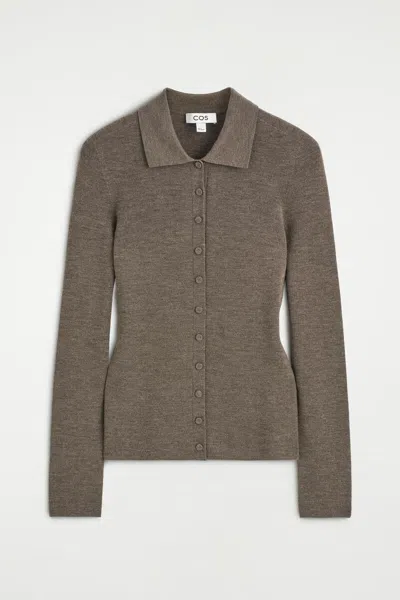 Cos Seamless Merino Wool Shirt In Beige