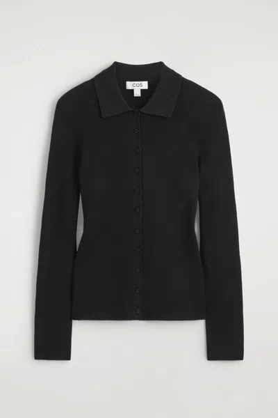 Cos Seamless Merino Wool Shirt In Black