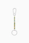 Cos Semi-precious Beaded Keyring In Green