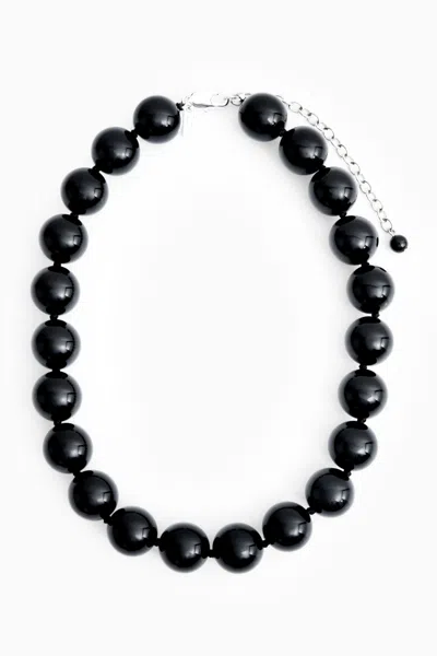 Cos Semi-precious Sphere Necklace In Black