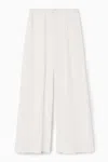 Cos Semi-sheer Drawstring Trousers In White