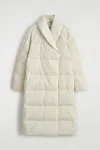 Cos Shawl-collar Quilted Down Long Coat In White