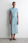 Cos Sheer Column Skirt In Blue