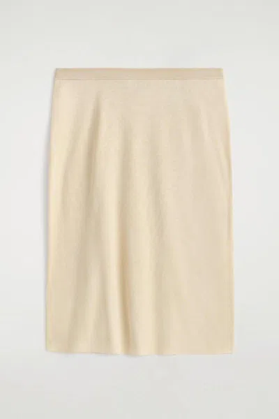 Cos Sheer Knitted Silk-cashmere Skirt In Sand