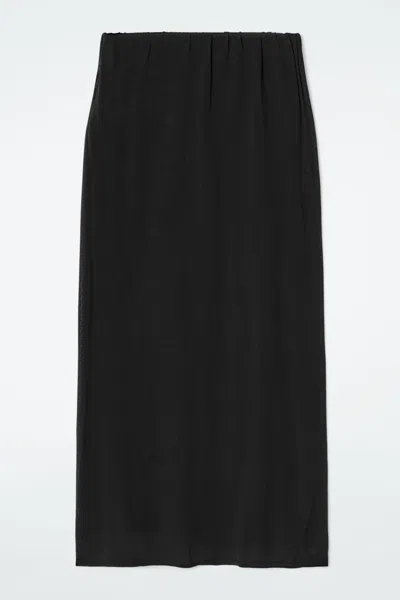 Cos Sheer Knitted Skirt In Black
