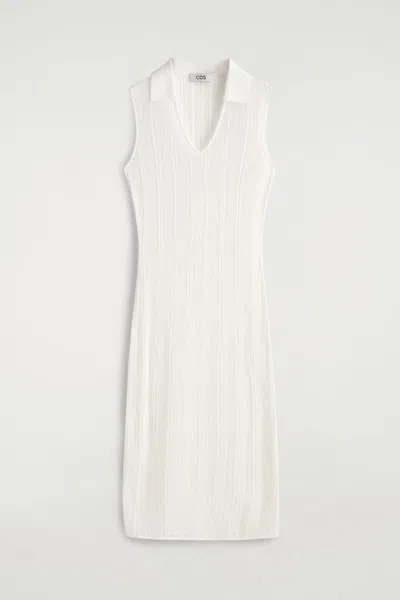 Cos Sheer Lace-knit Dress In White