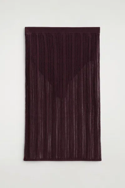 Cos Sheer Lace-knit Skirt In Brown
