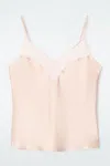 Cos Sheer-panel Silk Cami Top In Pink
