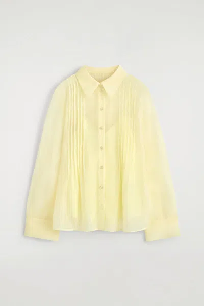 Cos Sheer Pintucked Shirt In Yellow