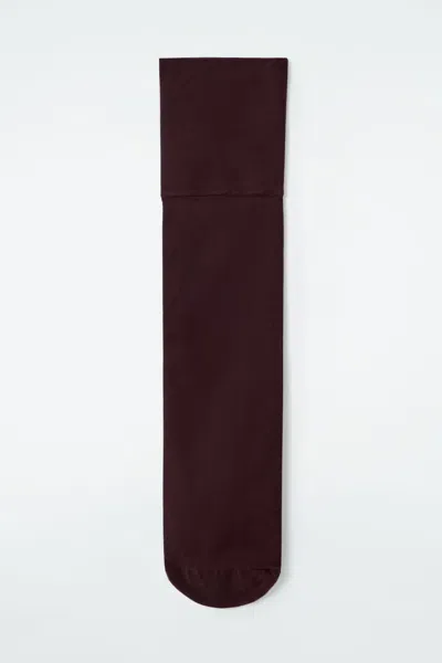 Cos Sheer Socks In Red