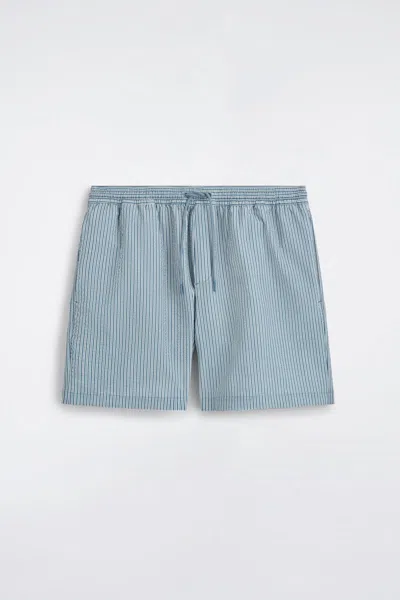 Cos Short De Bain En Crêpe Rayé À Taille De Serrage In Blue
