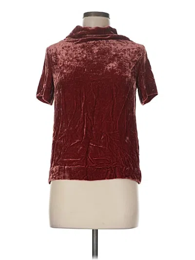 Pre-owned Cos Short Sleeve Blouse In Burgundy
