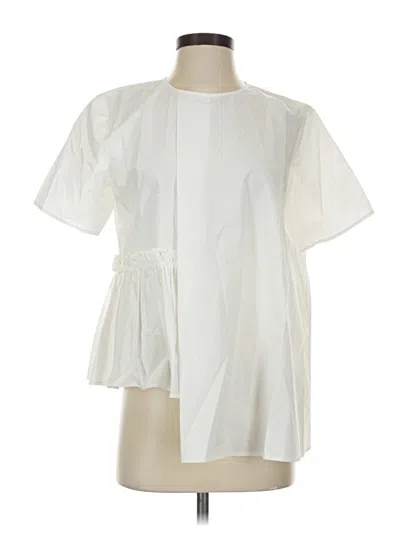 Pre-owned Cos Short Sleeve Blouse In White