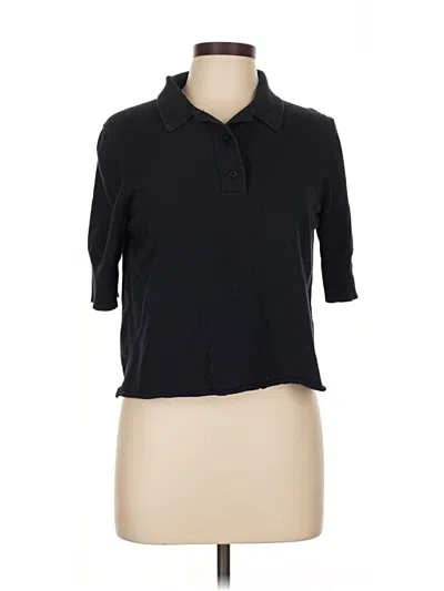 Pre-owned Cos Short Sleeve Polo Shirt In Black