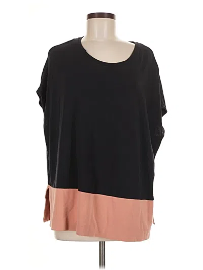 Pre-owned Cos Short Sleeve Top Black Color Block Pattern Scoop Neck Tops