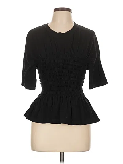 Pre-owned Cos Short Sleeve Top Black Keyhole Neckline Tops