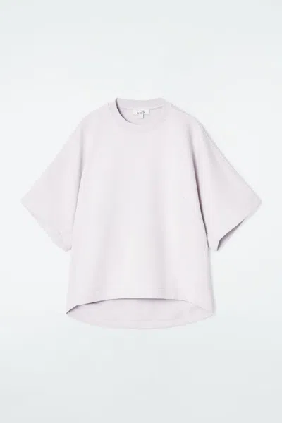 Cos Short-sleeved Jersey Sweatshirt In Purple