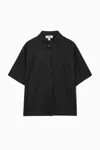 Cos Short-sleeved Linen Shirt In Black