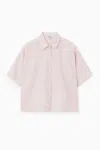 Cos Short-sleeved Linen Shirt In Purple