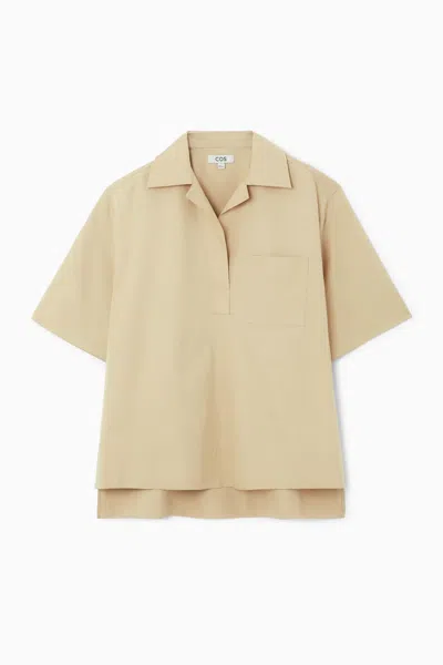 Cos Short-sleeved Resort Shirt In Beige