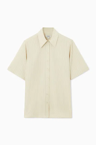 Cos Short-sleeved Tunic Shirt In Neutral