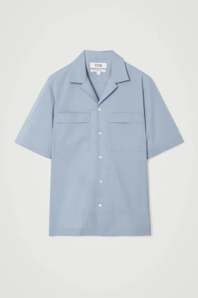 Cos Short-sleeved Utility Shirt In Blue