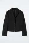 Cos Short Wool Blazer In Black