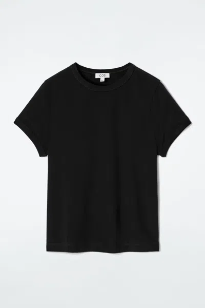 Cos Shrunken Ringer T-shirt In Black