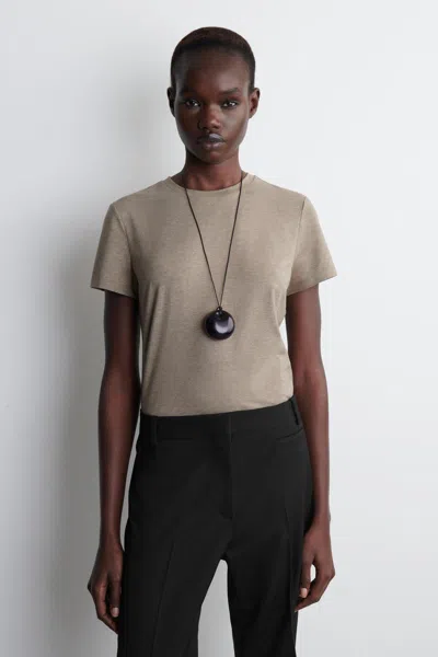 Cos Shrunken T-shirt In Beige
